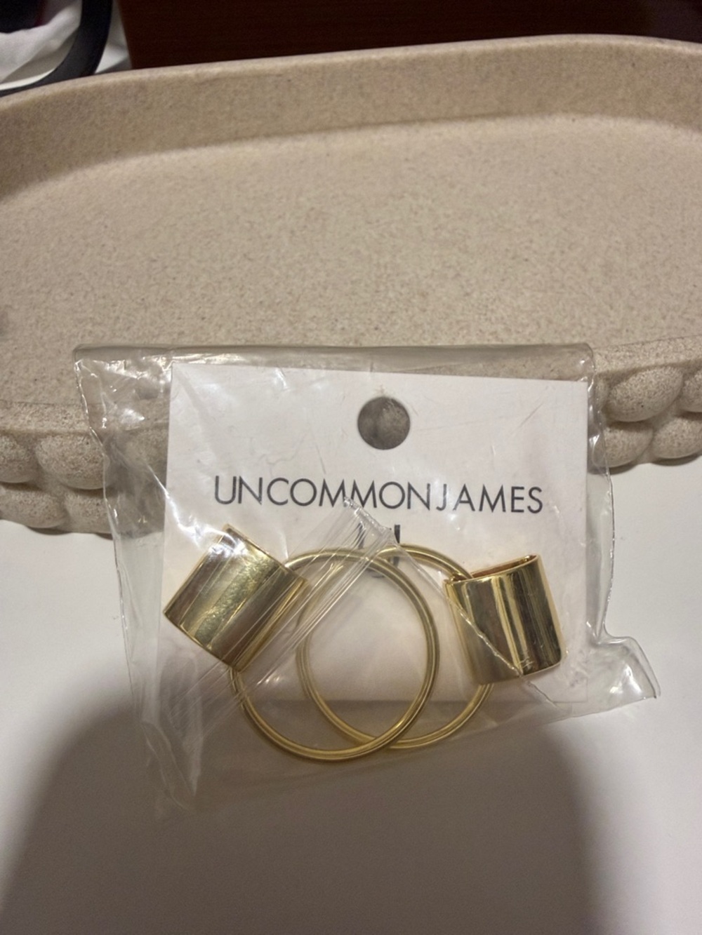 Uncommon James Gold Hoop Earrings with Bar Cuff